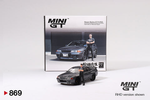 Mini GT 1:64 Nissan Skyline GT-R (R32) Nismo Gunmetal W/ Matsuda Figure – Tsugio Matsuda Collection