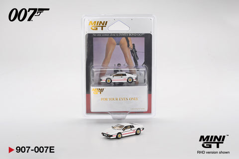 Mini GT 1:64 Lotus Esprit Turbo White “For Your Eyes Only” – English Version Packaging – Limited Edition