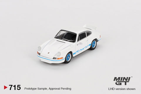 Mini GT 1:64 Porsche 911 Carrera RS 2.7 – Grand Prix White with Green Livery – Mijo Exclusives