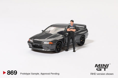 Mini GT 1:64 Nissan Skyline GT-R (R32) Nismo Gunmetal W/ Matsuda Figure – Tsugio Matsuda Collection